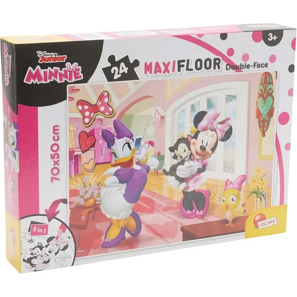 Minnie egér 2 az 1-ben maxi 24db-os puzzle és színező 70x50cm - Lisciani