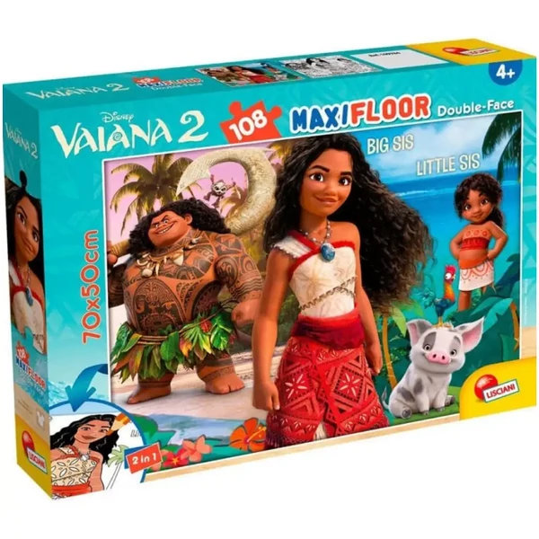 Vaiana 2 2 az 1-ben 108db-os puzzle és színező 70x50cm - Lisciani