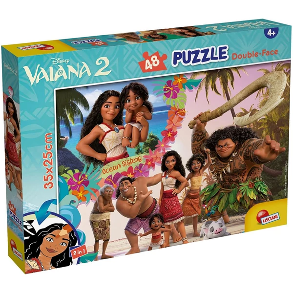 Vaiana 2 2 az 1-ben 48db-os puzzle és színező 35x25cm - Lisciani