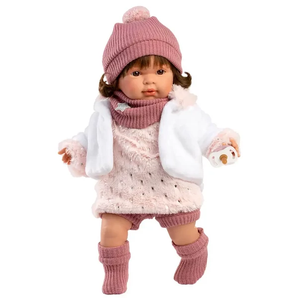 Llorens: Carla 42cm-es síró baba cumival csillagos ruhában