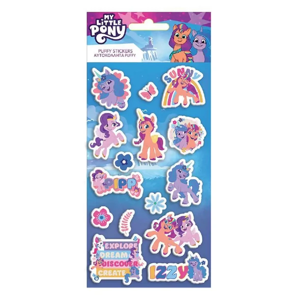 Luna: Én kicsi pónim 3D pufi matrica szett 10x22cm-es íven