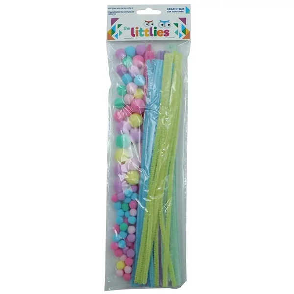 The Littlies: Kézműves szett pomponnal és zseníliával 100db-os csomag