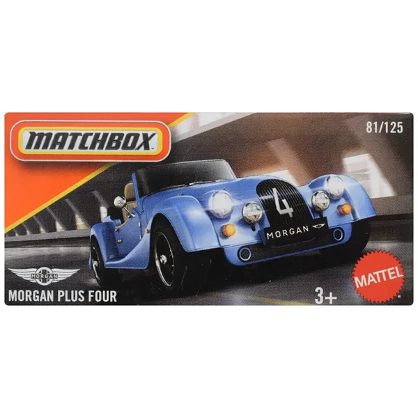 Matchbox: Papírdobozos Morgan Plus Four kisautó 1/64 - Mattel