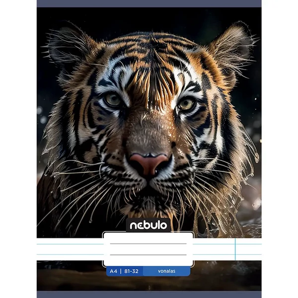 Nebulo: Tigris mintás vonalas füzet 81-32 A/4