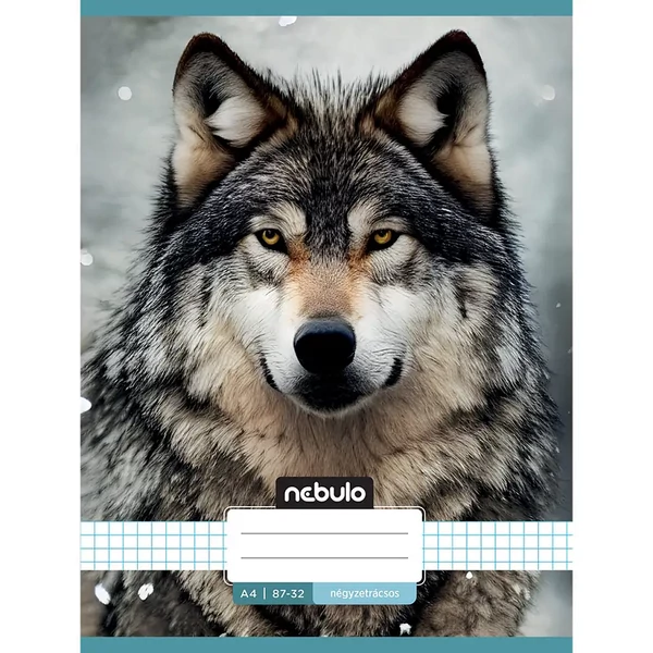Nebulo: Tűzött kockás farkas mintás füzet 87-32 A/4