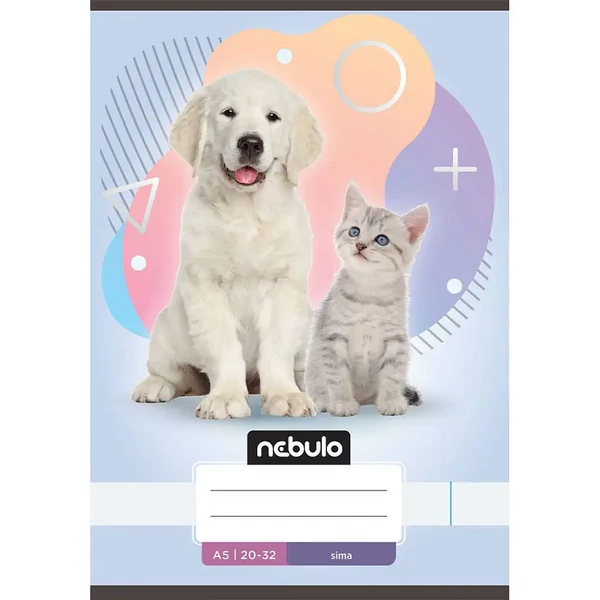 Nebulo: Tűzött sima füzet A5-ös 20-32 Állatos - Házikedvencek