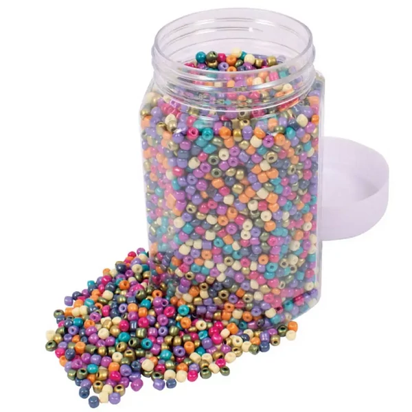 Playbox: Pasztell színű üveggyöngy készlet mix – O 5 mm, ~500g