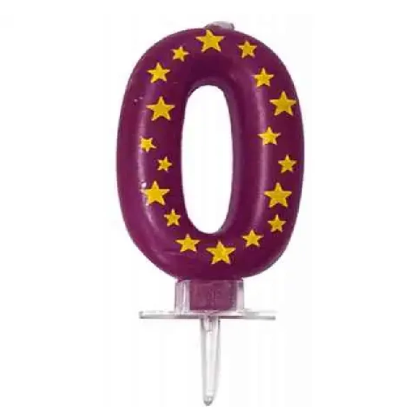 Csillagos számgyertya 0-ás
