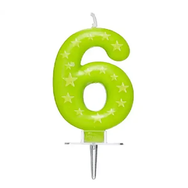 Csillagos számgyertya 6-os