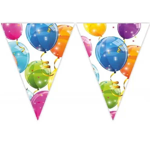Csillogó lufik háromszög díszzászló