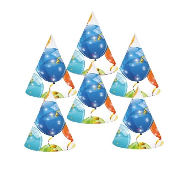 Csillogó lufik party kalap 6db