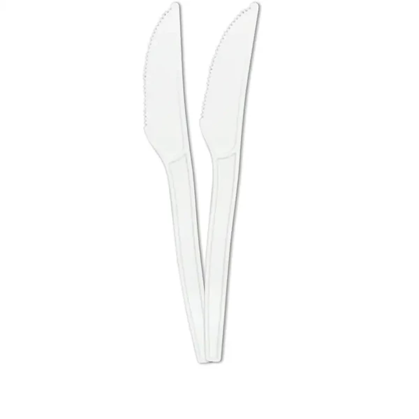 Fehér újrahasznosítható kés 10db-os szett