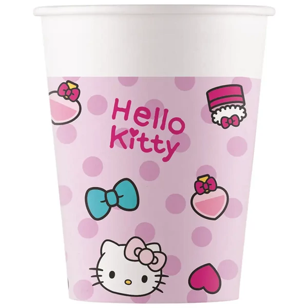 Hello Kitty 8 db-os papírpohár szett 200ml