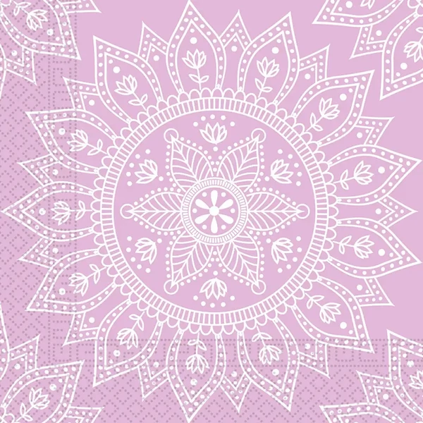 Mandala lila-fehér papírszalvéta szett – 2 rétegű, 33x33 cm, 20db
