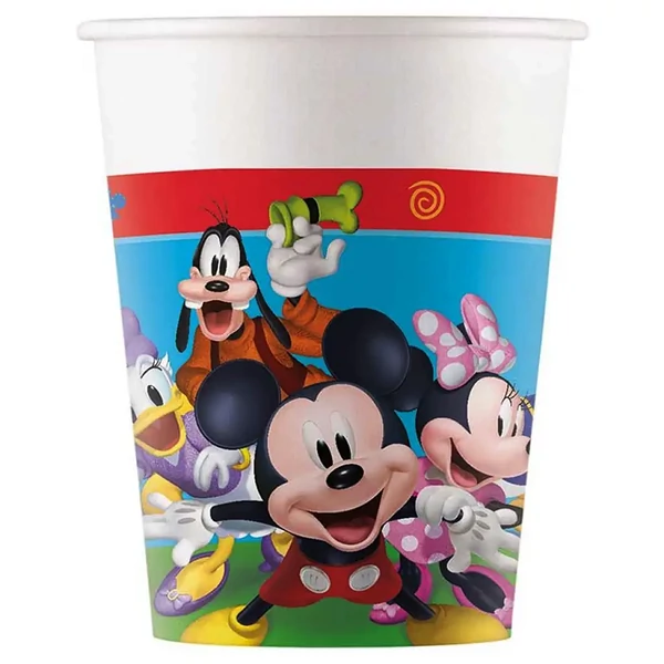 Mickey egér mintás papírpohár 8db-os szett 200ml