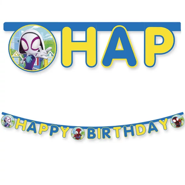 Spidey szülinapi „Happy Birthday” feliratú party banner