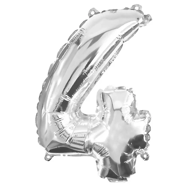 Számos fólia lufi ezüst színben – 4-es szám 86cm