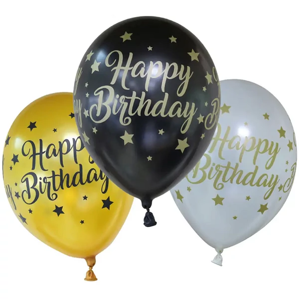 Szülinapi lufi "Happy Birthday" felirattal 6db-os szett