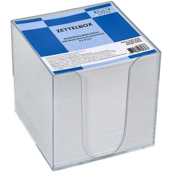 Spirit: Jegyzettömb átlátszó tárolóban 900lapos 9x9x9cm