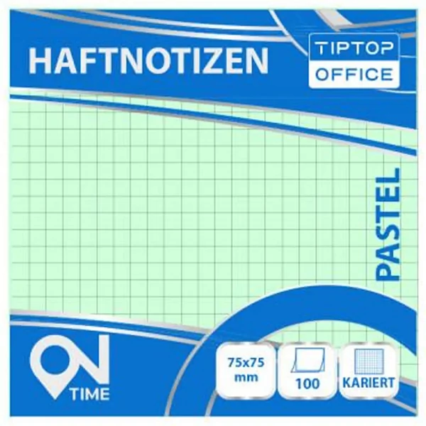 Spirit: Kockás pasztell zöld 100 lapos öntapadós jegyzettömb 75x75mm