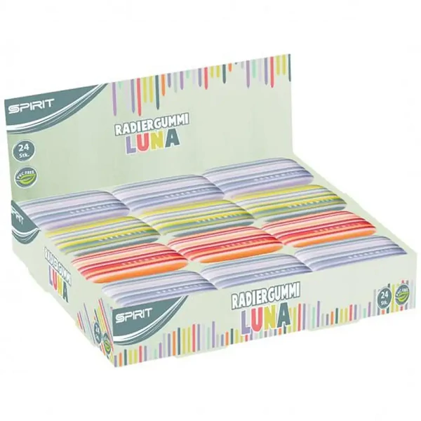 Spirit: Színes csíkos radír többféle változatban 1db