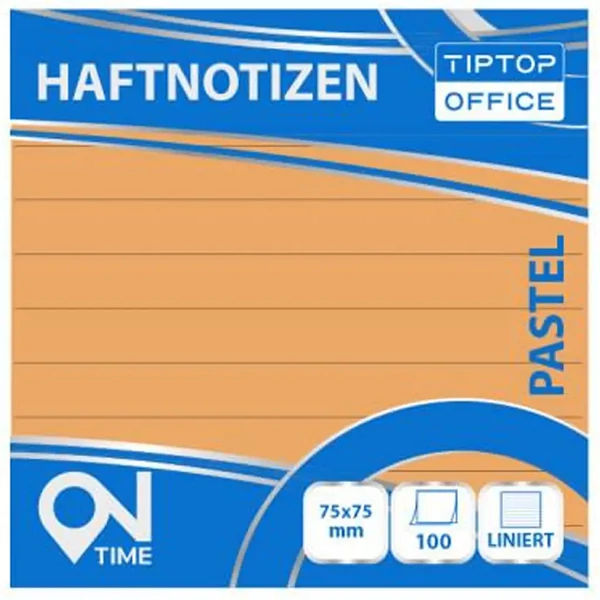 Spirit: Vonalas pasztell narancssárga 100 lapos öntapadós jegyzettömb 75x75mm