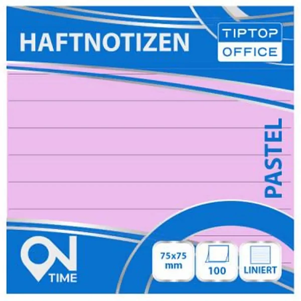 Spirit: Vonalas pasztell rózsaszín 100 lapos öntapadós jegyzettömb 75x75mm