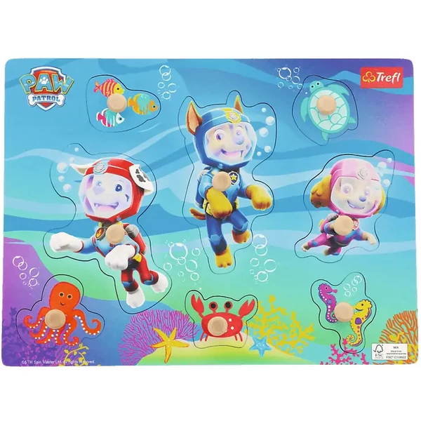 Mancs őrjárat búvárkutyusok bevetésen fa formaillesztő puzzle - Trefl