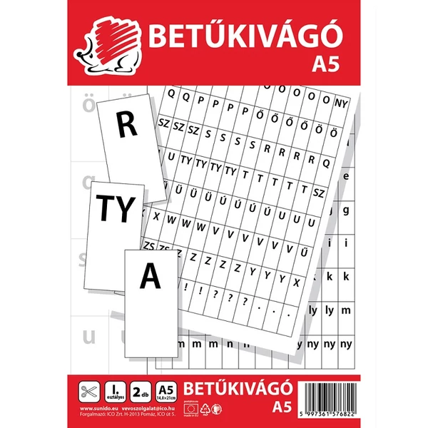 ICO: SÜNI betűkivágó A/5-ös méretben 2lap