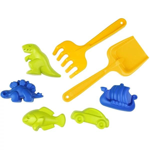 LENA: Homokozó szett lapáttal és gereblyével hálóban 7db-os