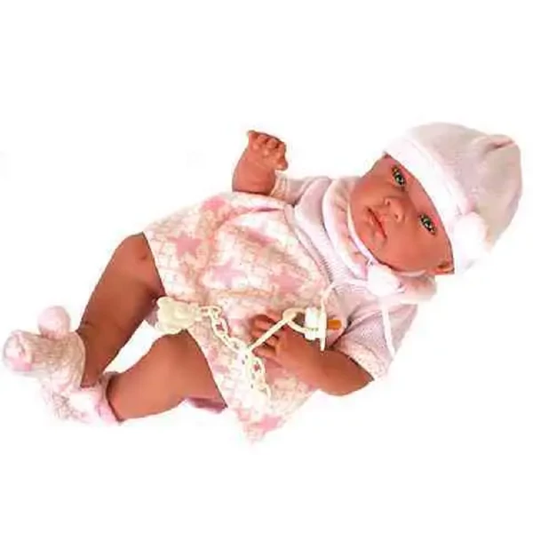 Újszülött lány baba csillagos ruhában 38cm