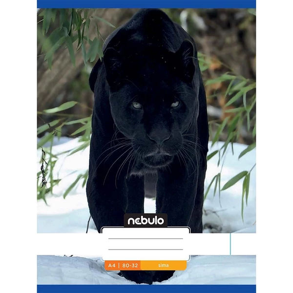 Nebulo: Tűzött sima fekete párduc mintás füzet 80-32 A/4