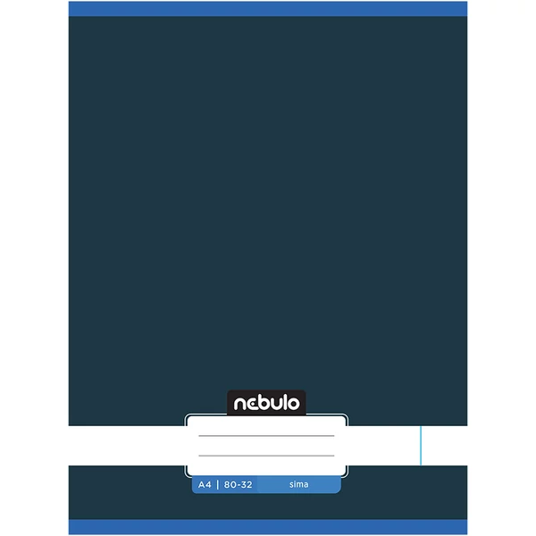 Nebulo: Tűzött sima grafitkék színű füzet 80-32 A/4