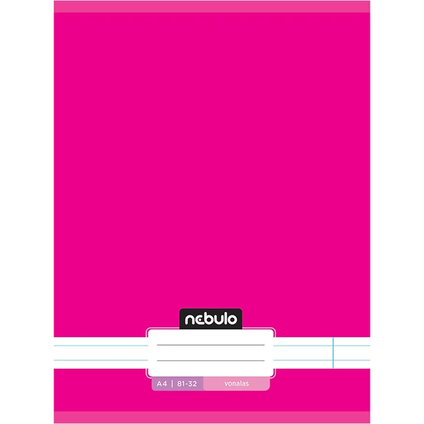 Nebulo: Tűzött vonalas neon rózsaszínű füzet 81-32 A/4