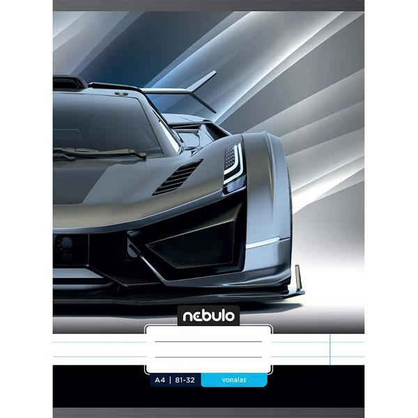 Nebulo: Tűzött vonalas sport autó mintás füzet 81-32 A/4