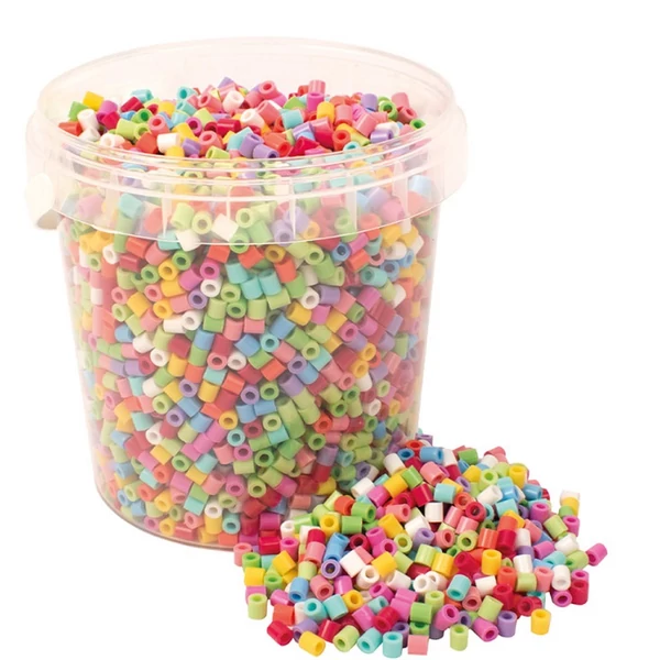 PlayBox: 5mm-es MIDI kreatív színes vasalható gyöngyök vödörben 5000db-os szett