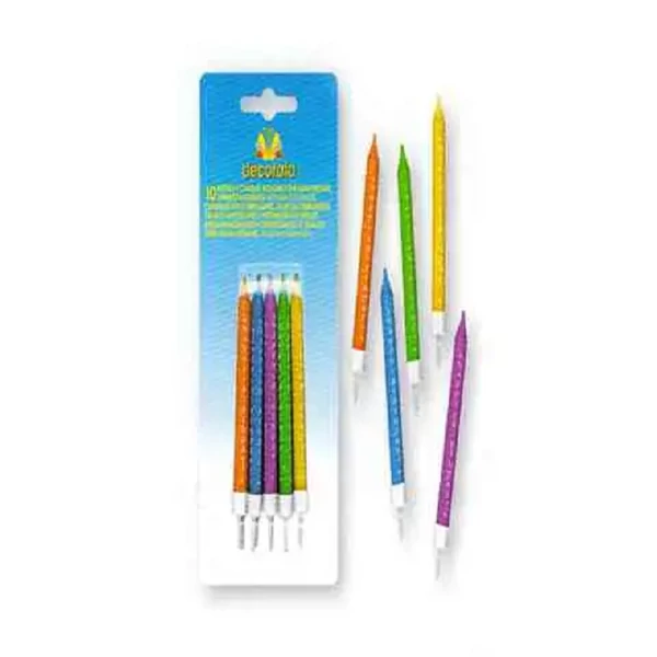 Születésnapi gyertya Happy Birthday nyomtatással 10db-os szett