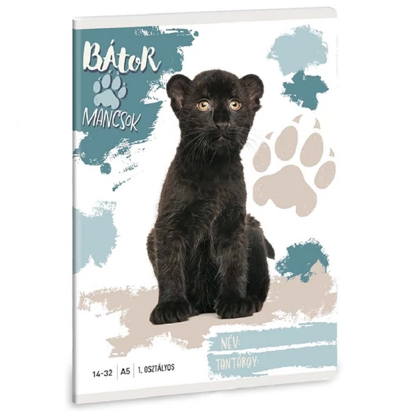Ars Una: Bátor Mancsok - Fekete párduc A/5 1.osztályos vonalas füzet 14-32