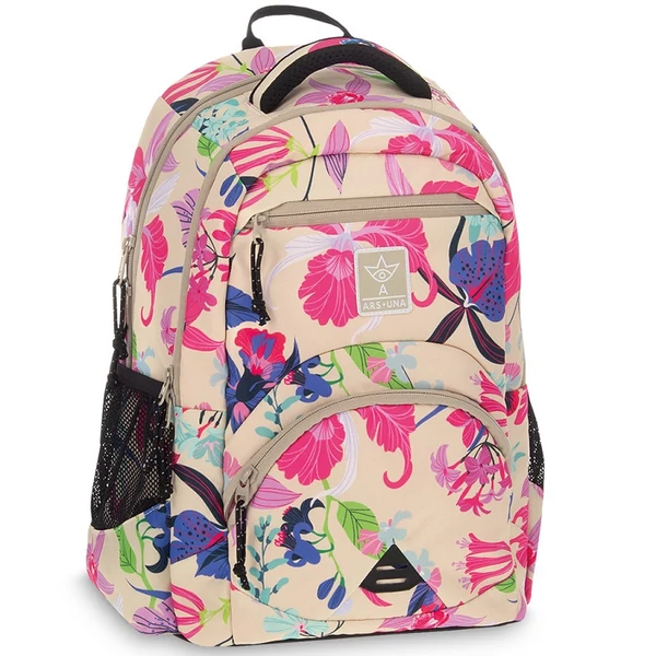 Ars Una: Beach flowers virágos ergonomikus iskolatáska, hátizsák 33x45x24cm