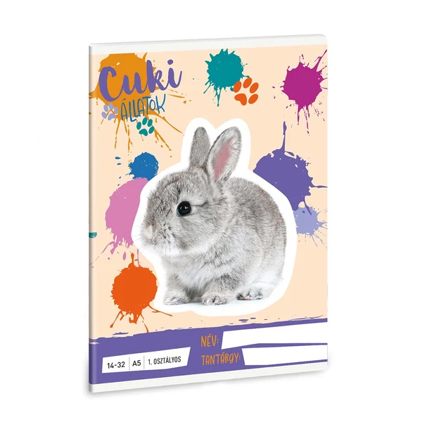 Ars Una: Cuki Állatok - Nyuszi A/5 1.osztályos vonalas füzet 14-32
