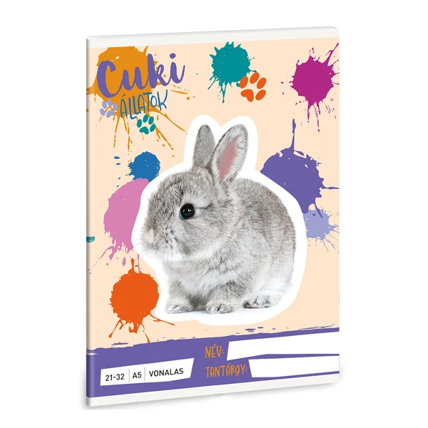 Ars Una: Cuki Állatok - Nyuszi vonalas füzet A/5 21-32