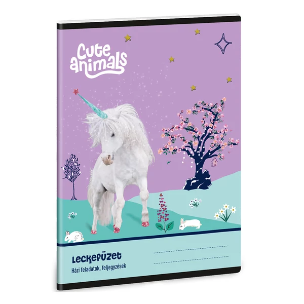 Ars Una: Cute animals Unikornis mintás leckefüzet 38 lapos A/5