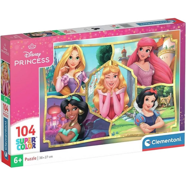 Disney Hercegnők 104db-os supercolor puzzle - Clementoni