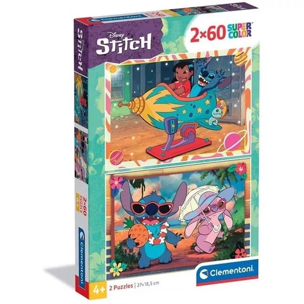 Disney Stitch 2x60db-os Supercolor puzzle - Clementoni