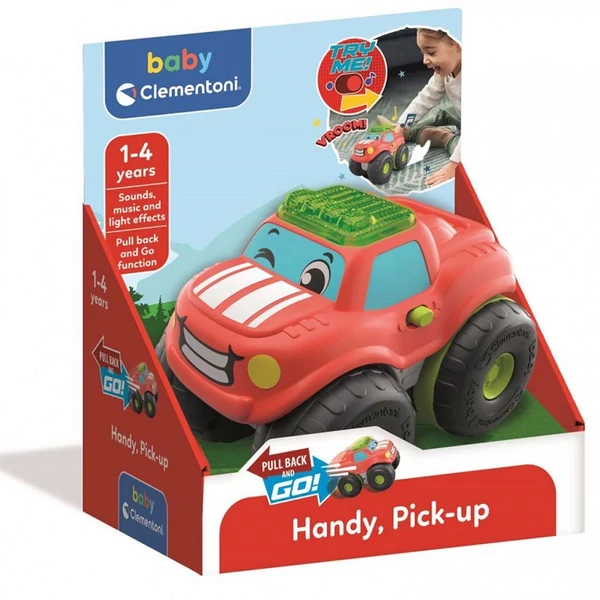 Handy, hátrahúzós baby pick-up autó hanggal és fénnyel - Clementoni