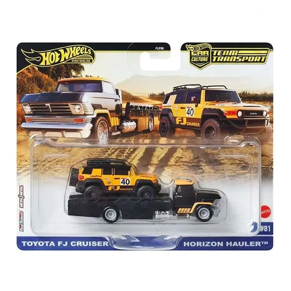 Hot Wheels: Horizon Hauler Prémium autószállító és Toyota FJ Cruiser kisautó 1/64 - Mattel