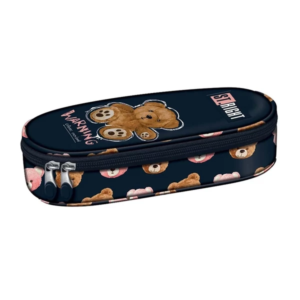St.Right Teddy Bear ovális tolltartó PC01 23x9,5x6cm