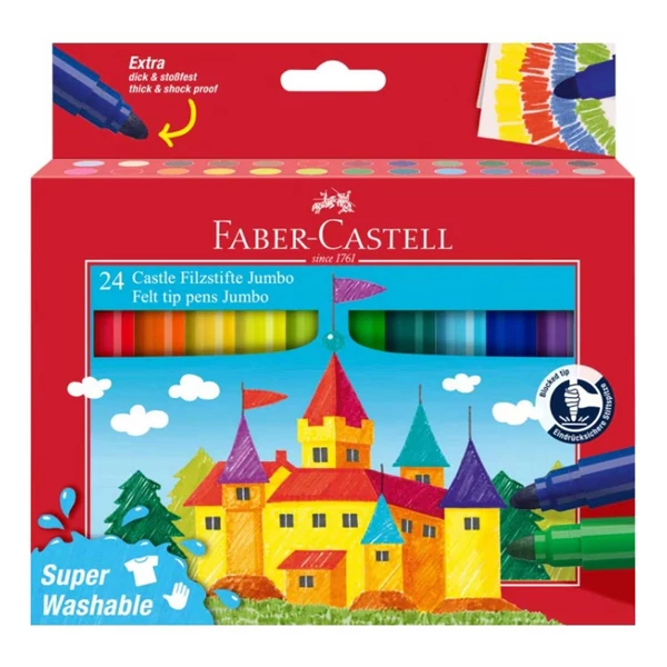 Faber-Castell Jumbo Filctoll Készlet – 24 db-os „Kastély” szett