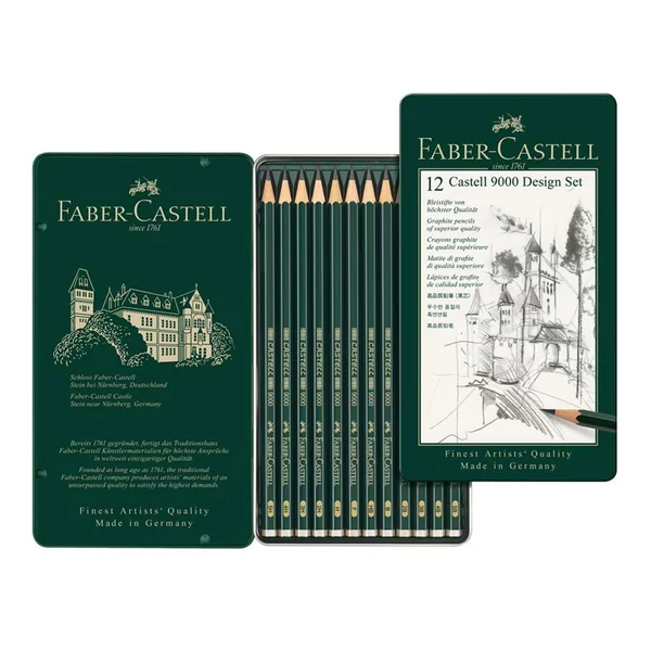 Faber-Castell: 9000 Design grafitceruza szett fém dobozban 12db-os