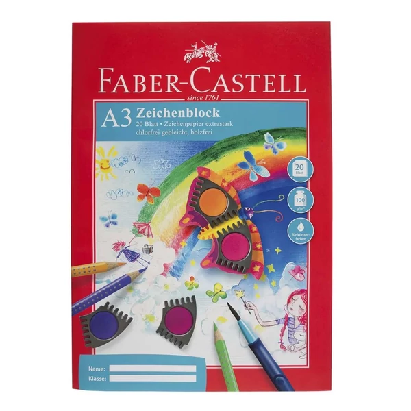 Faber-Castell: A3 rajzfüzet – 20 ív extraerős, 100 g-os művészpapírral